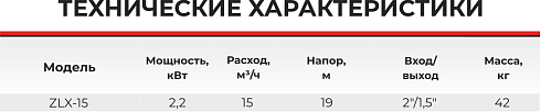 Насос самовсасывающий центробежный ZLX-15-6